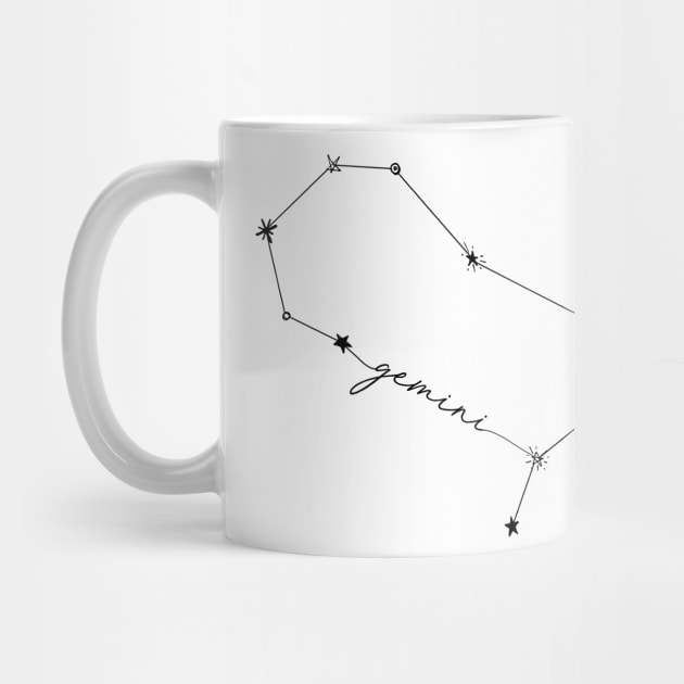 Gemini Constellation Zodiac Drawing Sticker by aterkaderk